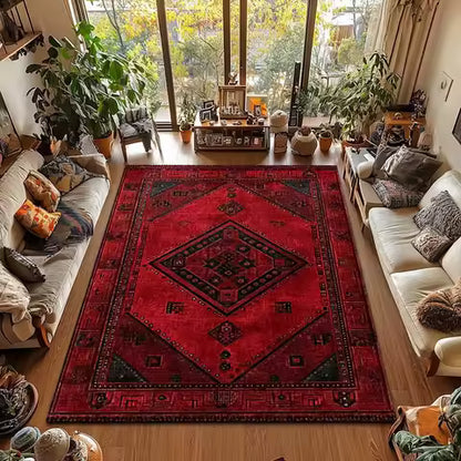 Tapis Bohème Marocain Antidérapant en Velours pour Entrée, Salon et Chambre