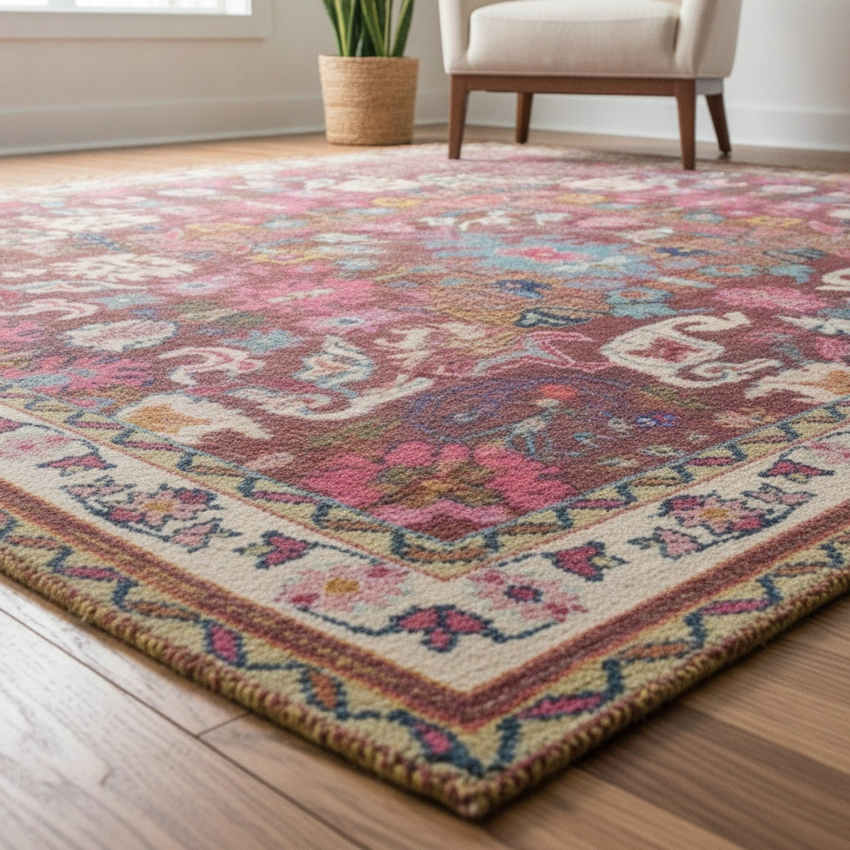Grand Tapis Nordique Marocain Bohème pour Salon et Chambre - Décoration Maison Résistante