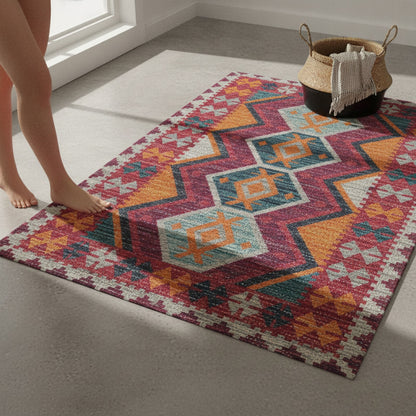 Tapis Bohème Ethnique Grande Taille pour Salon et Chambre - Style Marocain