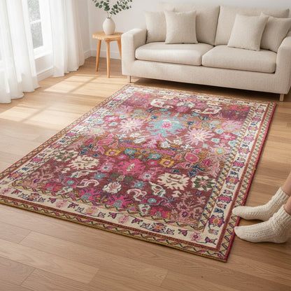 Grand Tapis Nordique Marocain Bohème pour Salon et Chambre - Décoration Maison Résistante