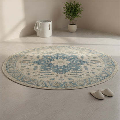 Tapis Rond Style Marocain pour Salon et Chambre - Décoration Moderne et Lavable