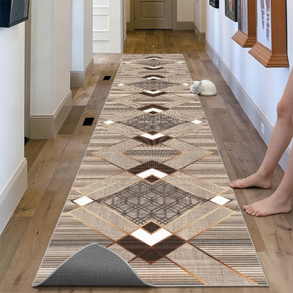 Tapis de couloir géométrique marocain antidérapant - Long pour cuisine, buanderie, chambre