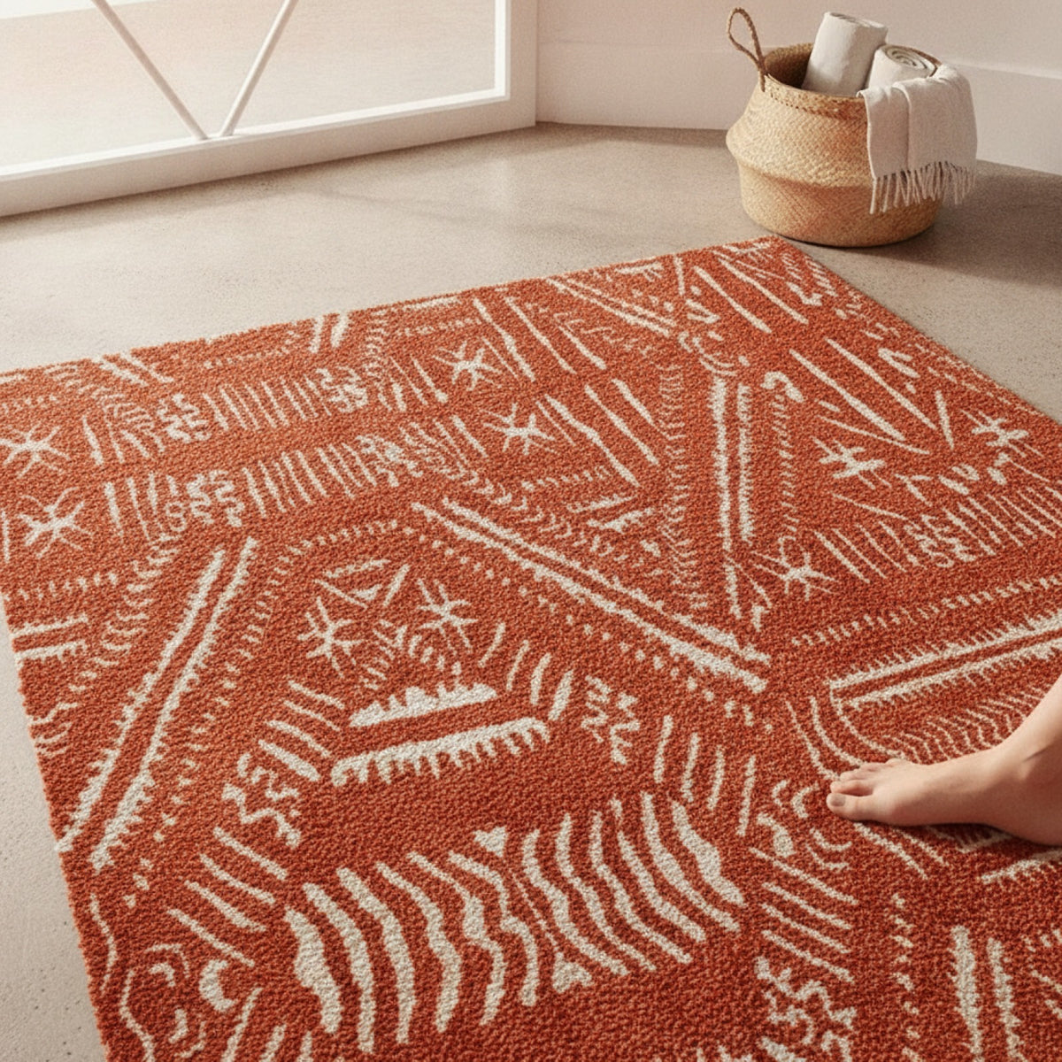 Tapis Bohème Doux et Moelleux Style Marocain Rétro pour Salon et Chambre
