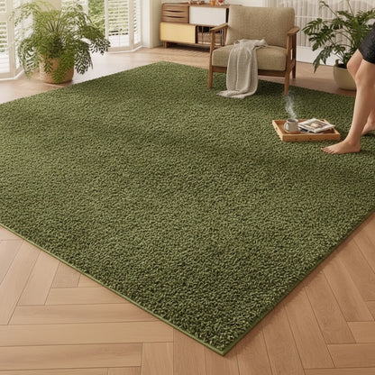 Tapis Marocain Vert Moelleux pour Salon et Chambre - Grande Surface, Doux et Lavable
