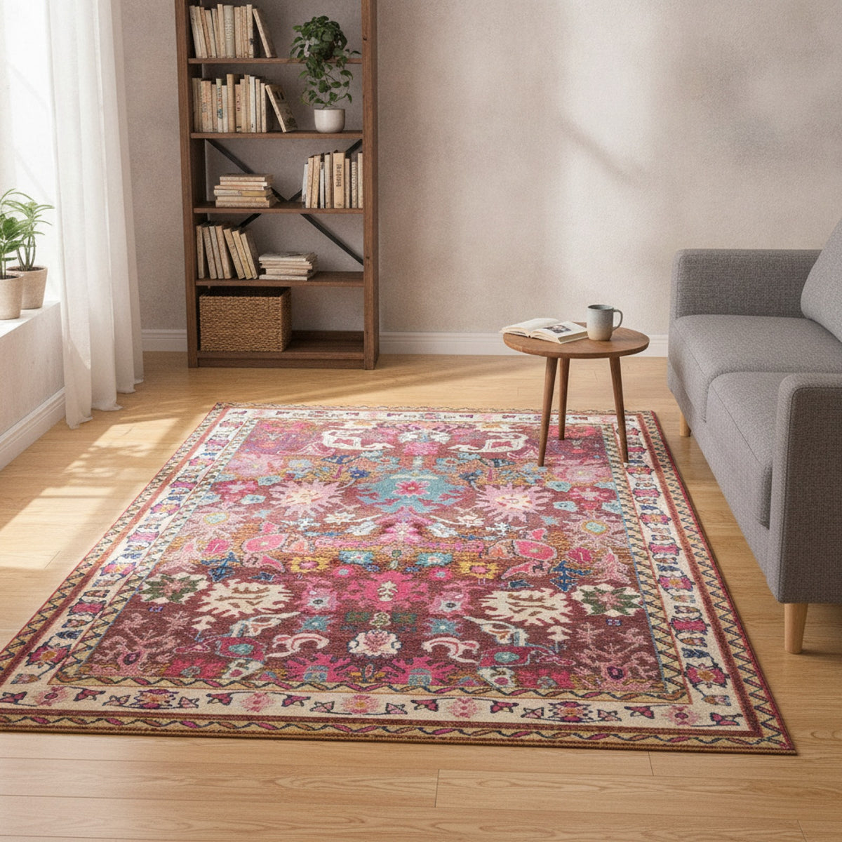 Grand Tapis Nordique Marocain Bohème pour Salon et Chambre - Décoration Maison Résistante
