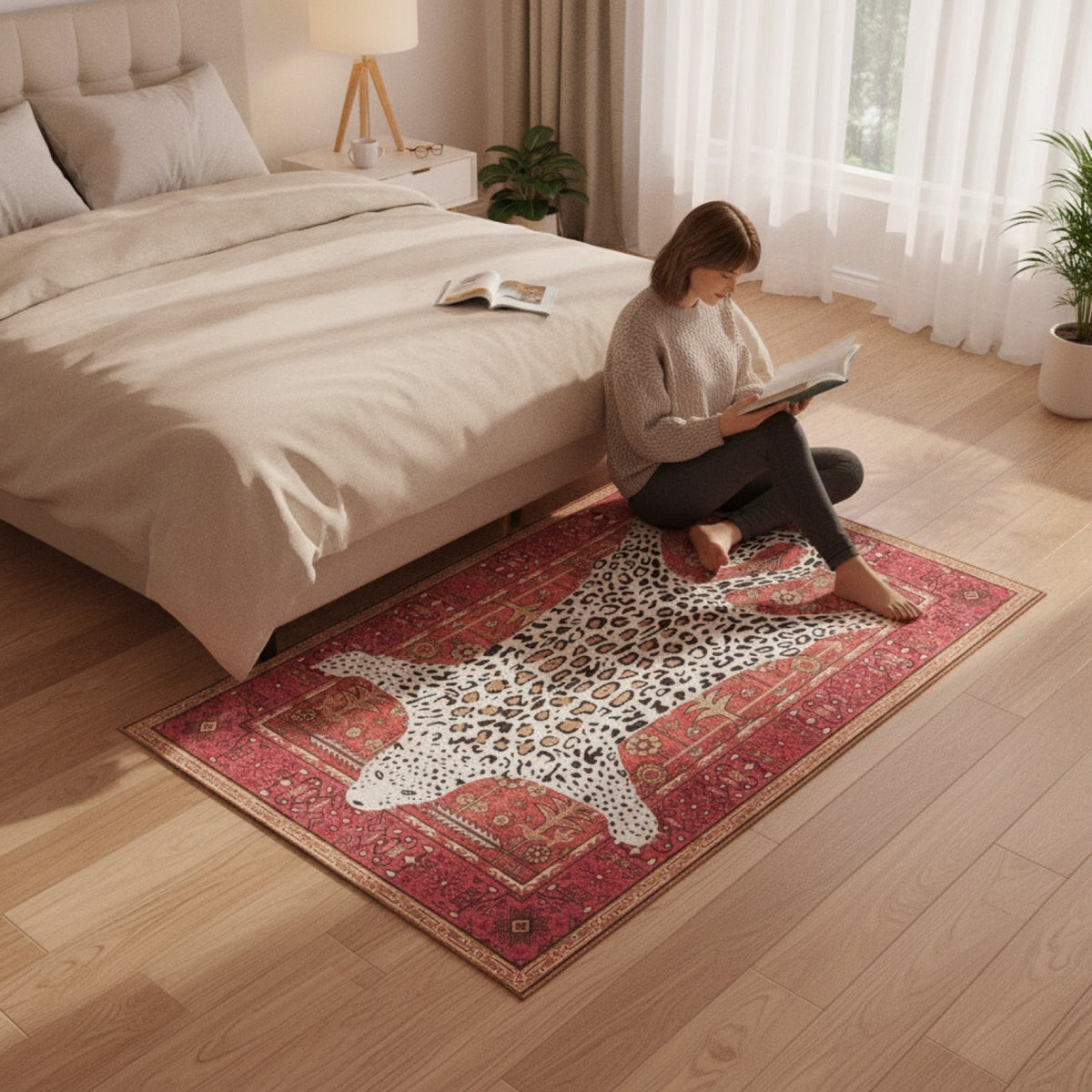 Tapis Marocain Ethnique Doux et Lavable pour Salon et Chambre