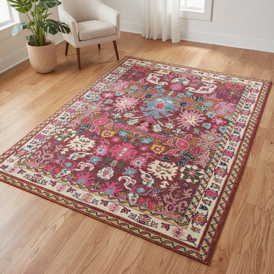 Grand Tapis Nordique Marocain Bohème pour Salon et Chambre - Décoration Maison Résistante