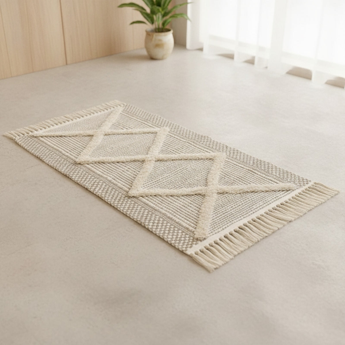 Tapis Géométrique Tufté Style Marocain & Nordique