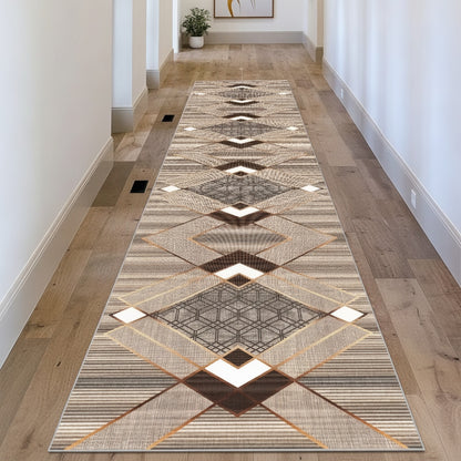 Tapis de couloir géométrique marocain antidérapant - Long pour cuisine, buanderie, chambre