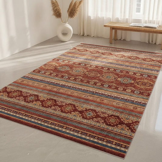 Tapis Marocain Bohème Ethnique pour Salon & Chambre - Polyvalent et Lavable