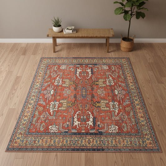 Tapis Ethnique Rétro Style Boho pour Salon et Chambre - Décoration Marocaine Grand Format